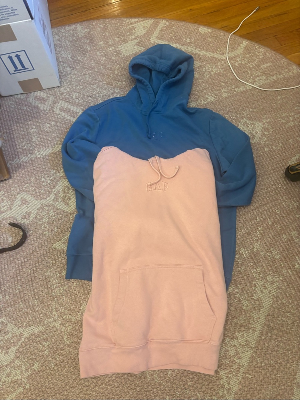 2 GAP Blush Pink and blue Hoodie Sweatshirt